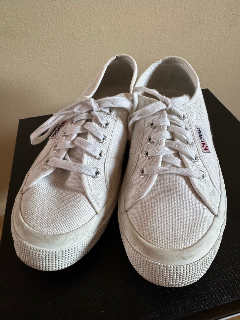 Superga White Canvas Low-Top Sneakers Size 38